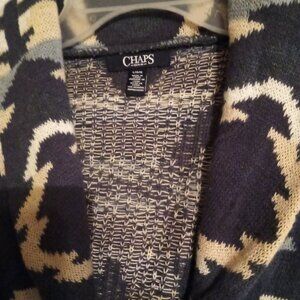 CHAPS  denim long sleeve  button sweater size LG  Like  New